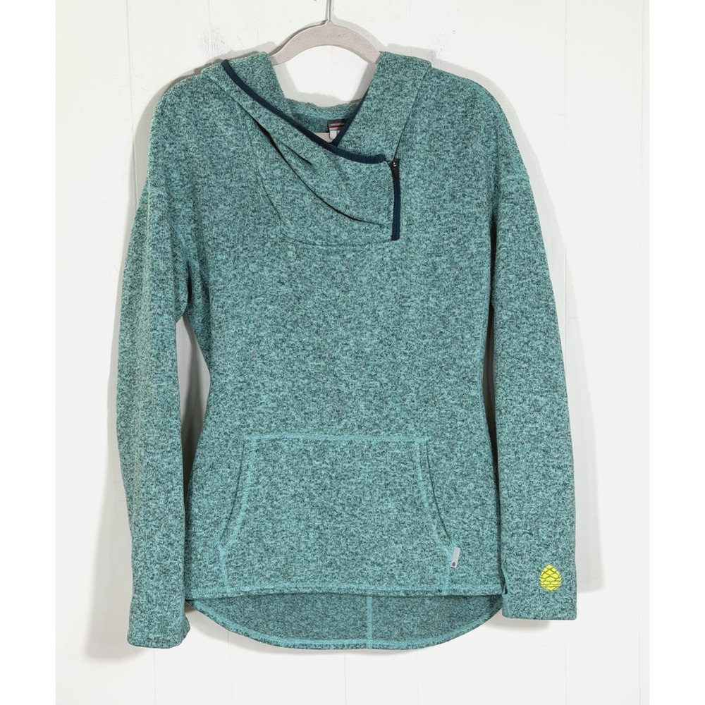 Stio Sweetwater Fleece Hoodie Large Green Pullover 1/4 Zip Outdoors Gorpcore